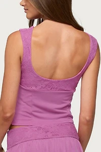Edikted Vessa Lacey Tie Front Top