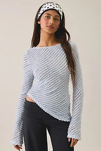 Kimchi Blue Gina Textured Asymmetric Bell Sleeve Top