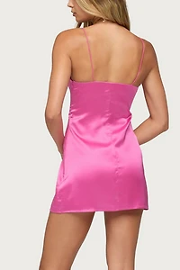 Edikted Sorella Cupped Satin Effect Mini Dress