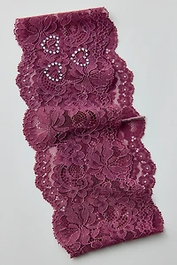 Julie Heart Gem Soft Lace Headband