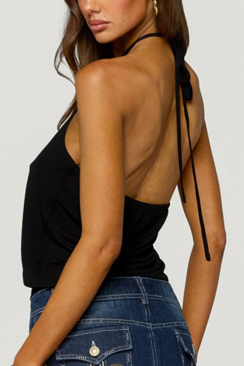 Edikted Metta Ring Cutout Halter Top