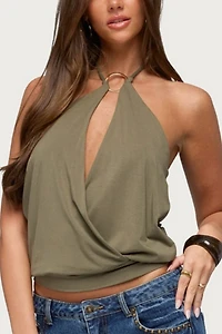 Edikted Metta Ring Cutout Halter Top