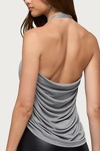 Edikted Zoha Ruched Cowl Neck Halter Top