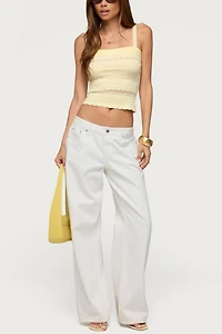Edikted Naia Pointelle Knit Tank Top