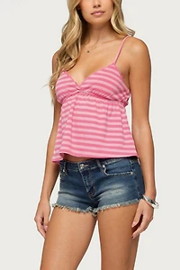Edikted Ilan Striped Babydoll Tank Top