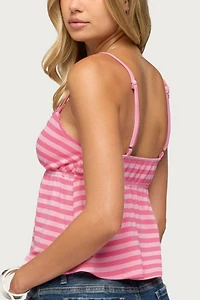 Edikted Ilan Striped Babydoll Tank Top