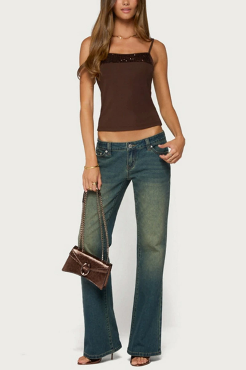 Edikted Shakked Sequin Tank Top