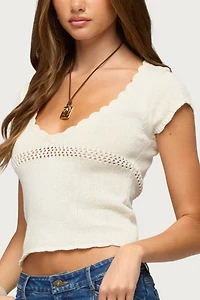 Edikted Caelyn Knit V Neck Top