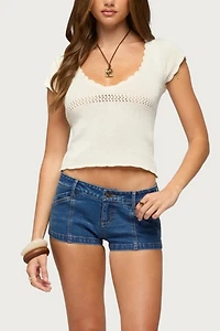 Edikted Caelyn Knit V Neck Top