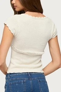 Edikted Caelyn Knit V Neck Top