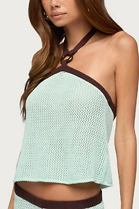 Edikted Loli Ring Contrast Knit Halter Top