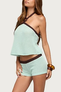Edikted Loli Ring Contrast Knit Halter Top
