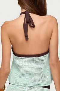 Edikted Loli Ring Contrast Knit Halter Top