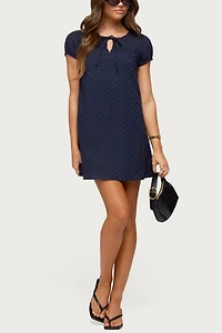 Edikted Mariella Lacey Eyelet Mini Dress
