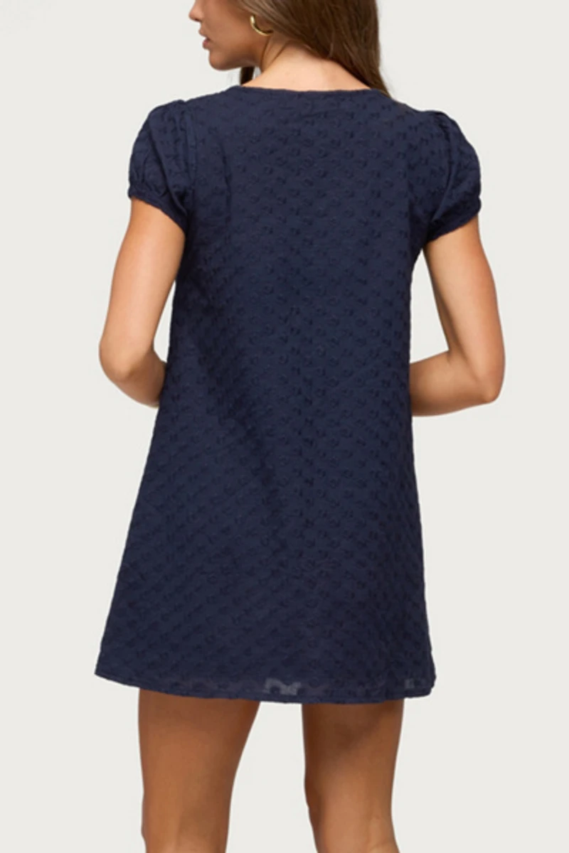 Edikted Mariella Lacey Eyelet Mini Dress