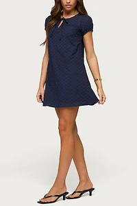 Edikted Mariella Lacey Eyelet Mini Dress