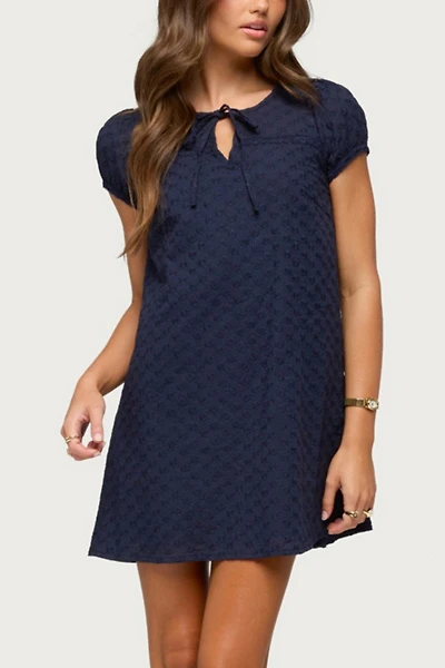 Edikted Mariella Lacey Eyelet Mini Dress