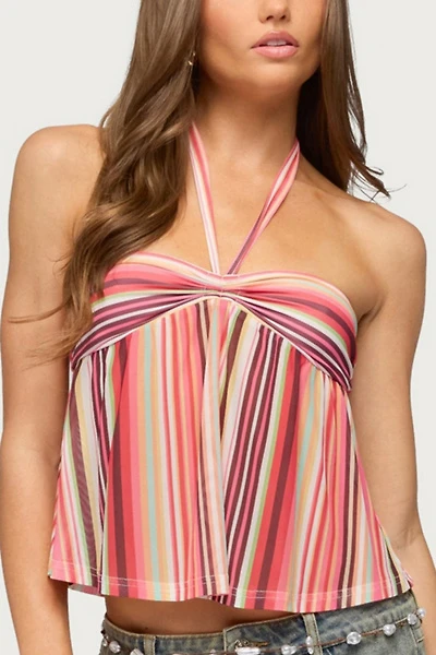Edikted Fernanda Striped Halter Top