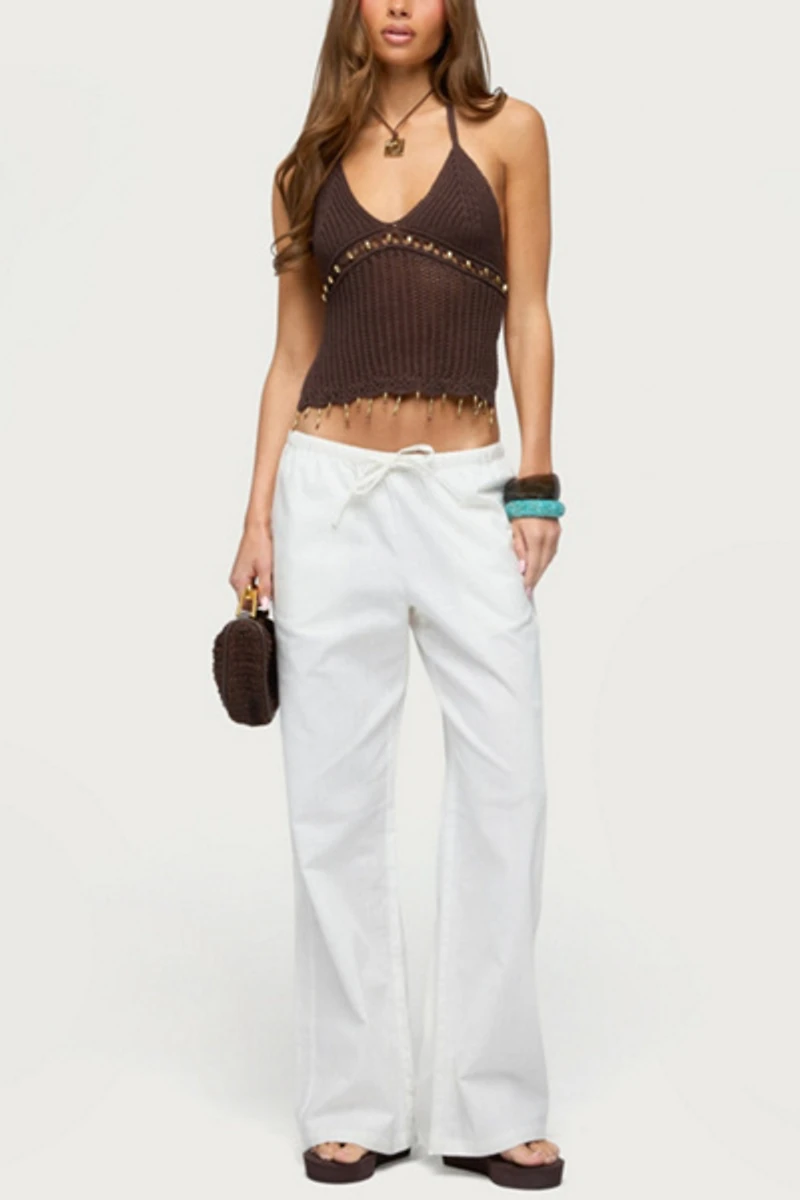 Edikted Jenn Bead Crochet Backless Top