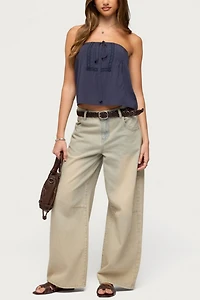 Edikted Joycee Tie Front Strapless Top