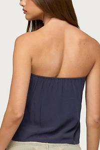 Edikted Joycee Tie Front Strapless Top