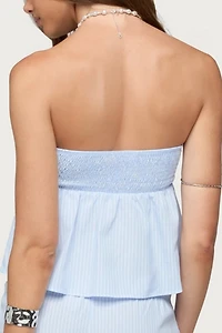 Edikted Cersei Striped Tie Front Strapless Top