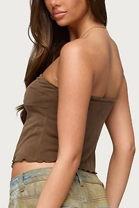 Edikted Lee Iridescent Strapless Cutout Top