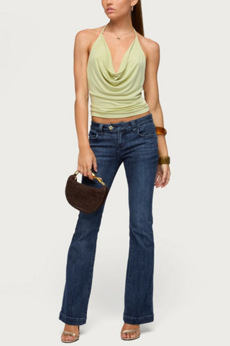 Edikted Solena Backless Chain Cowl Neck Top