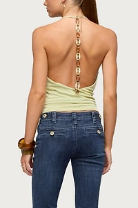 Edikted Solena Backless Chain Cowl Neck Top
