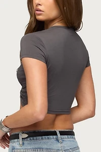 Edikted Sephey Twisted Cropped T Shirt