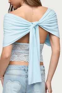 Edikted Eloria Lacey Flutter Tie Top
