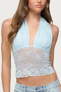 Edikted Eloria Lacey Flutter Tie Top
