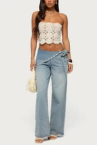 Edikted Laurin Crochet Strapless Top