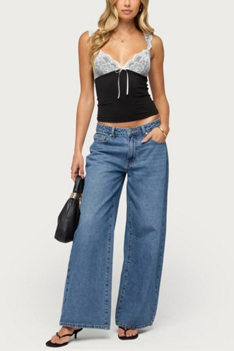 Edikted Troya Contrast Lacey Top