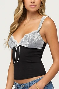 Edikted Troya Contrast Lacey Top