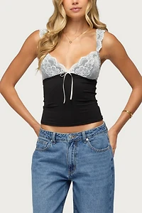 Edikted Troya Contrast Lacey Top
