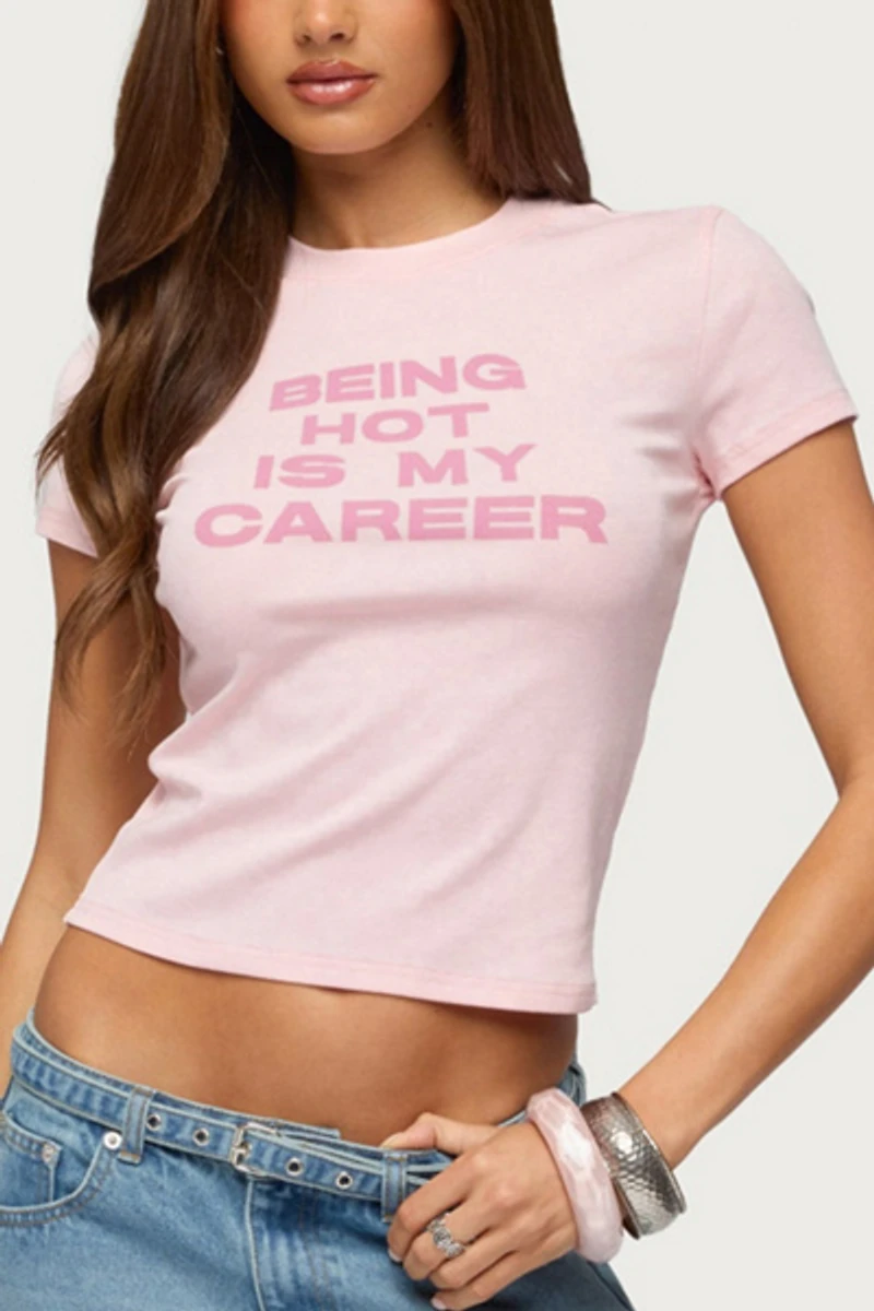 Edikted Full Time Hot Girl T Shirt