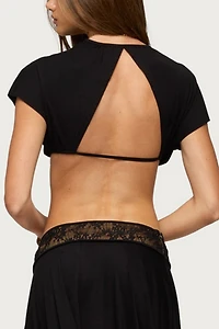 Edikted Kaylea Tie Front Backless Crop Top