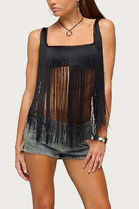 Edikted Eranthe Fringed Crop Top