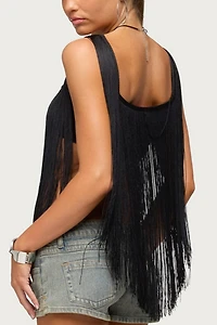 Edikted Eranthe Fringed Crop Top