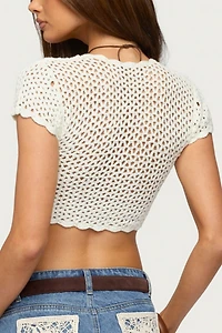 Edikted Benya Crochet Tie Front Top