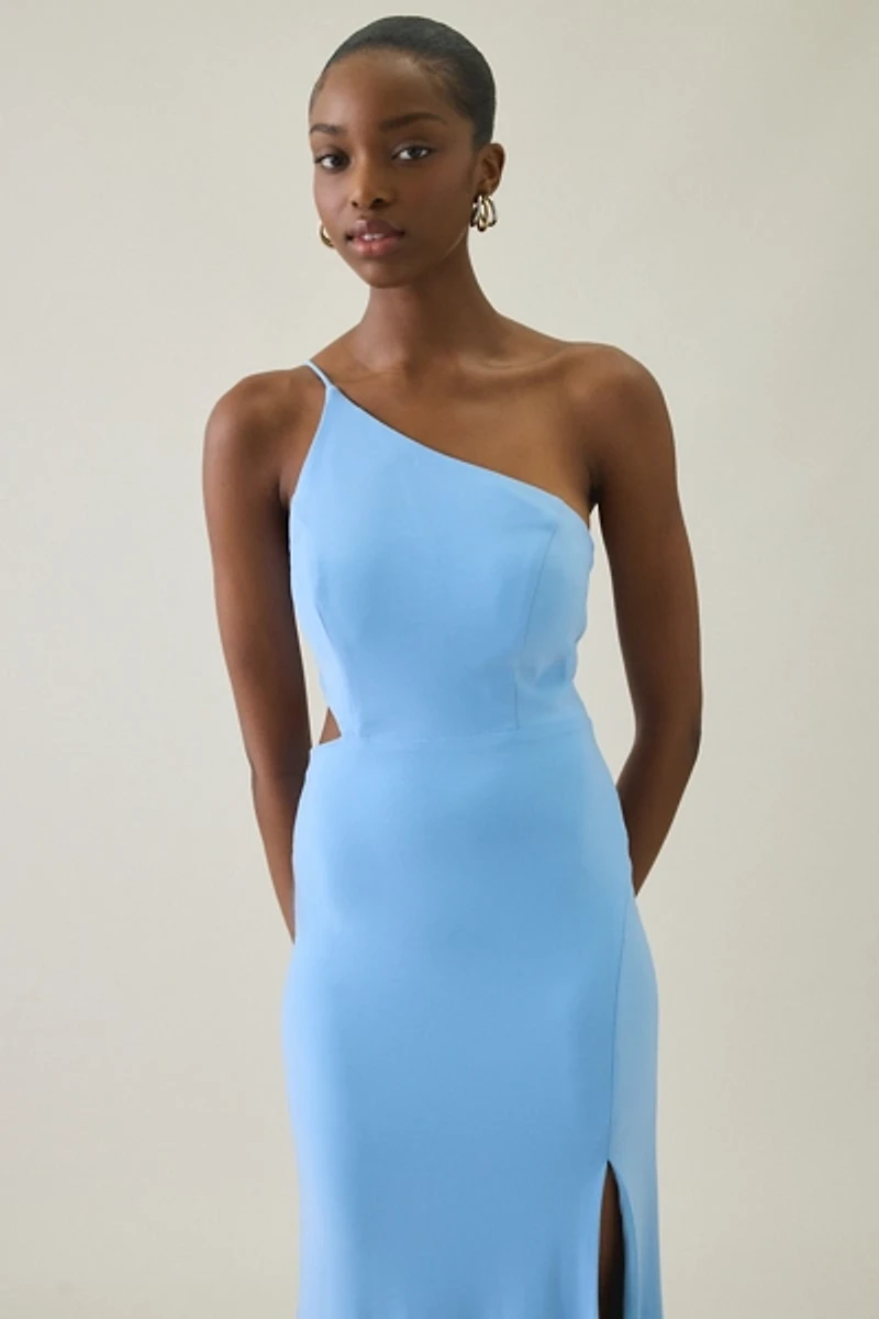 UO Maya Asymmetric Cutout One-Shoulder Maxi Dress