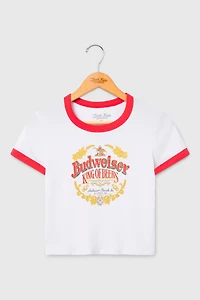 Junk Food Budweiser Ringer Baby Tee