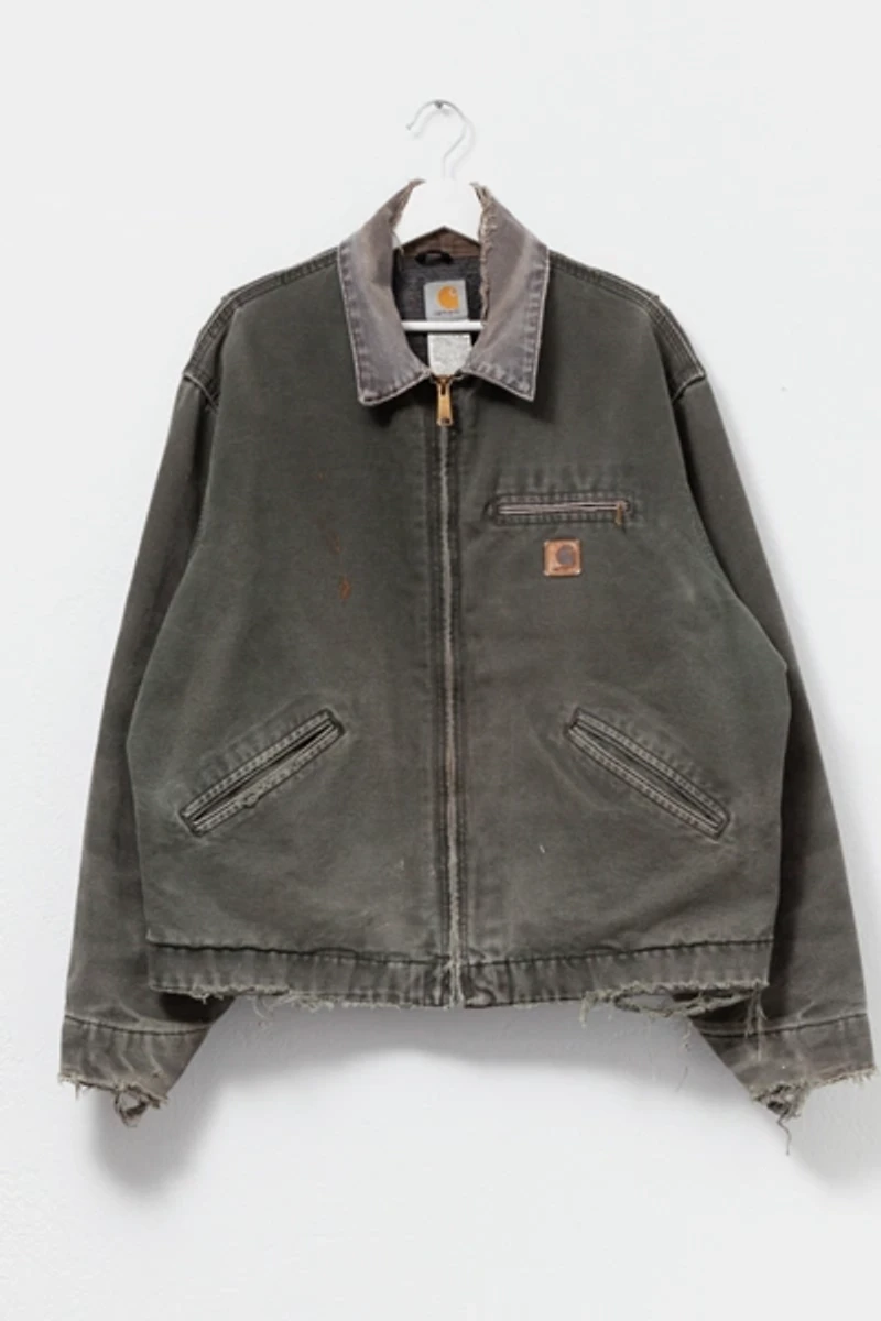 Vintage Y2K Carhartt Distressed Green Detroit Jacket