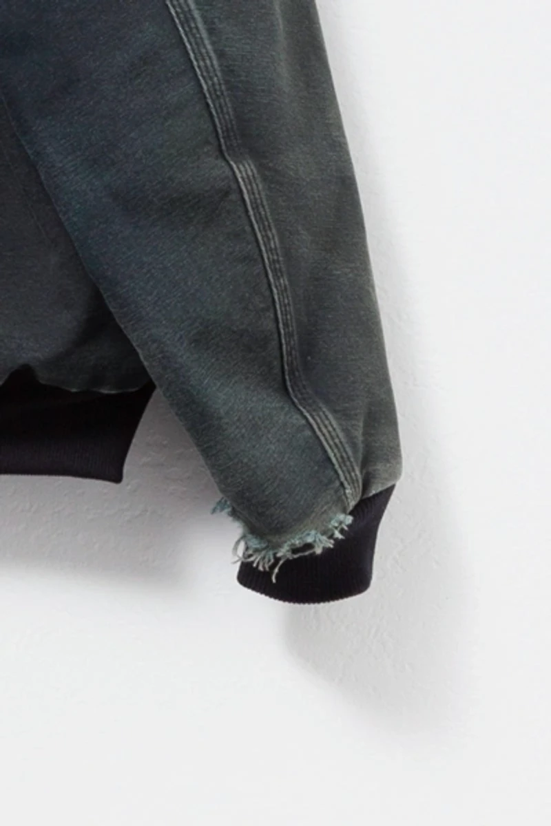 Vintage 1990s Carhartt Distressed Black Duck Canvas Hooded Jacket