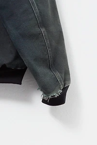 Vintage 1990s Carhartt Distressed Black Duck Canvas Hooded Jacket