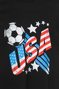 Junk Food USA Soccer Mock Neck Crop Tee
