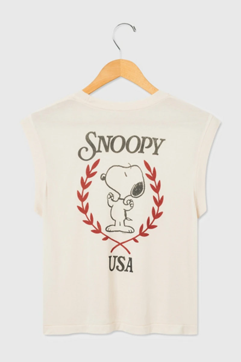 Junk Food Snoopy USA Vintage Tissue Tank