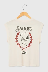 Junk Food Snoopy USA Vintage Tissue Tank