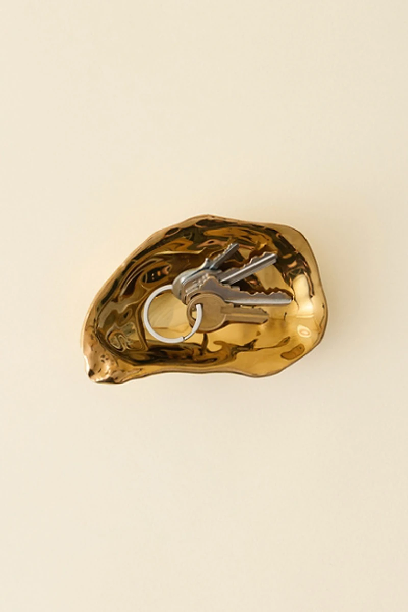 Oyster Plated Ceramic Catch-All Dish